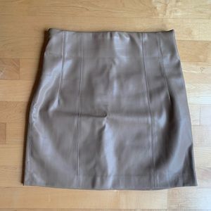 Zara Brown Faux Leather Skirt (M)